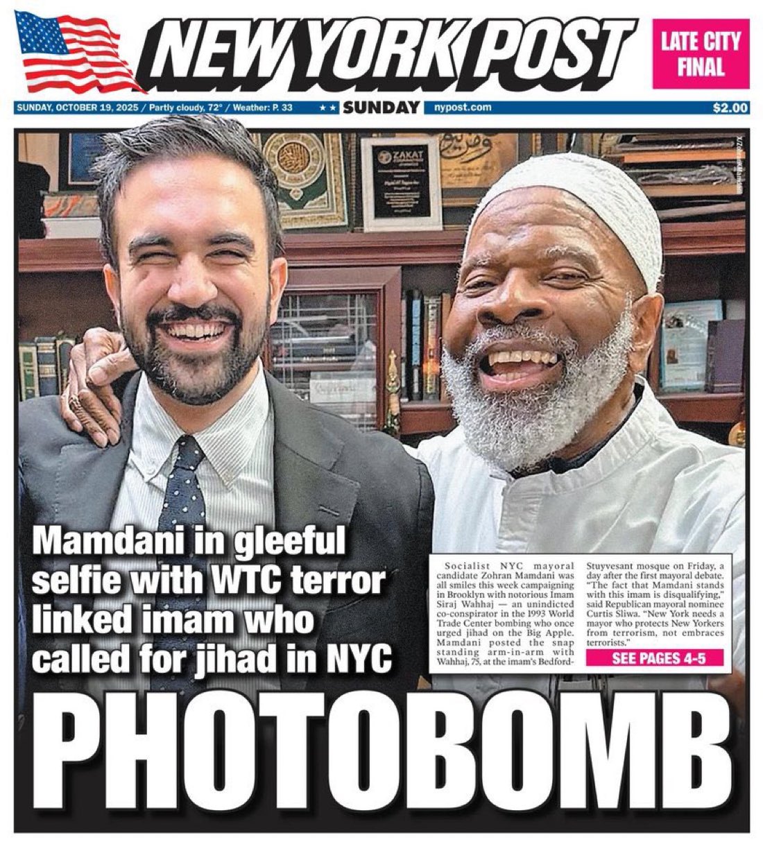 MAMDANI WITH WTC TERROR LINKED IMAM