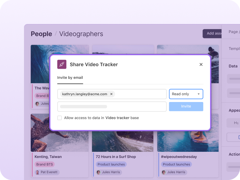 Screenshot of invite permissions