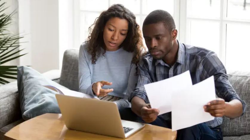 Couple discussing finances