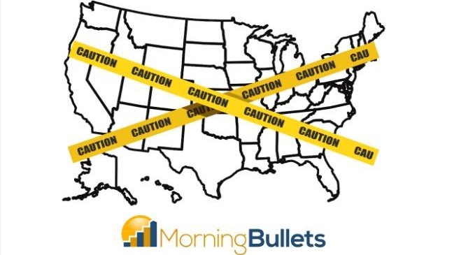 United States Map with Caution Tape