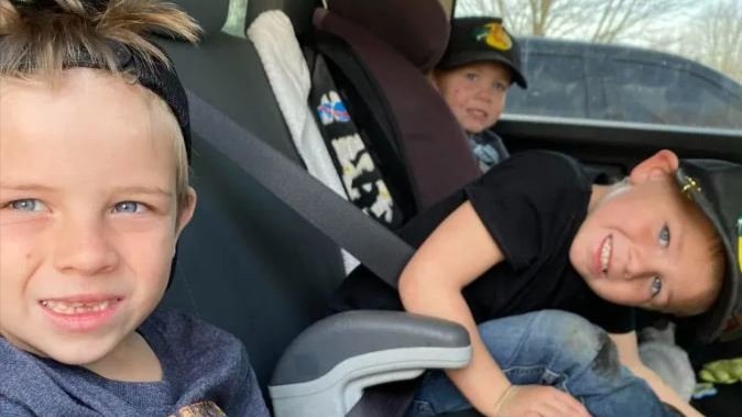 Chad Doerman’s three young sons, aged 3, 4 and 7