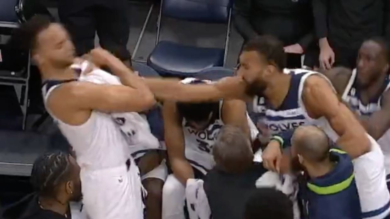 Rudy Gobert photographed while punching his own teammate