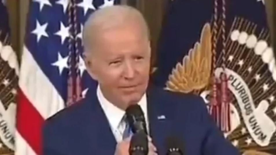 A screenshot of Biden in the video