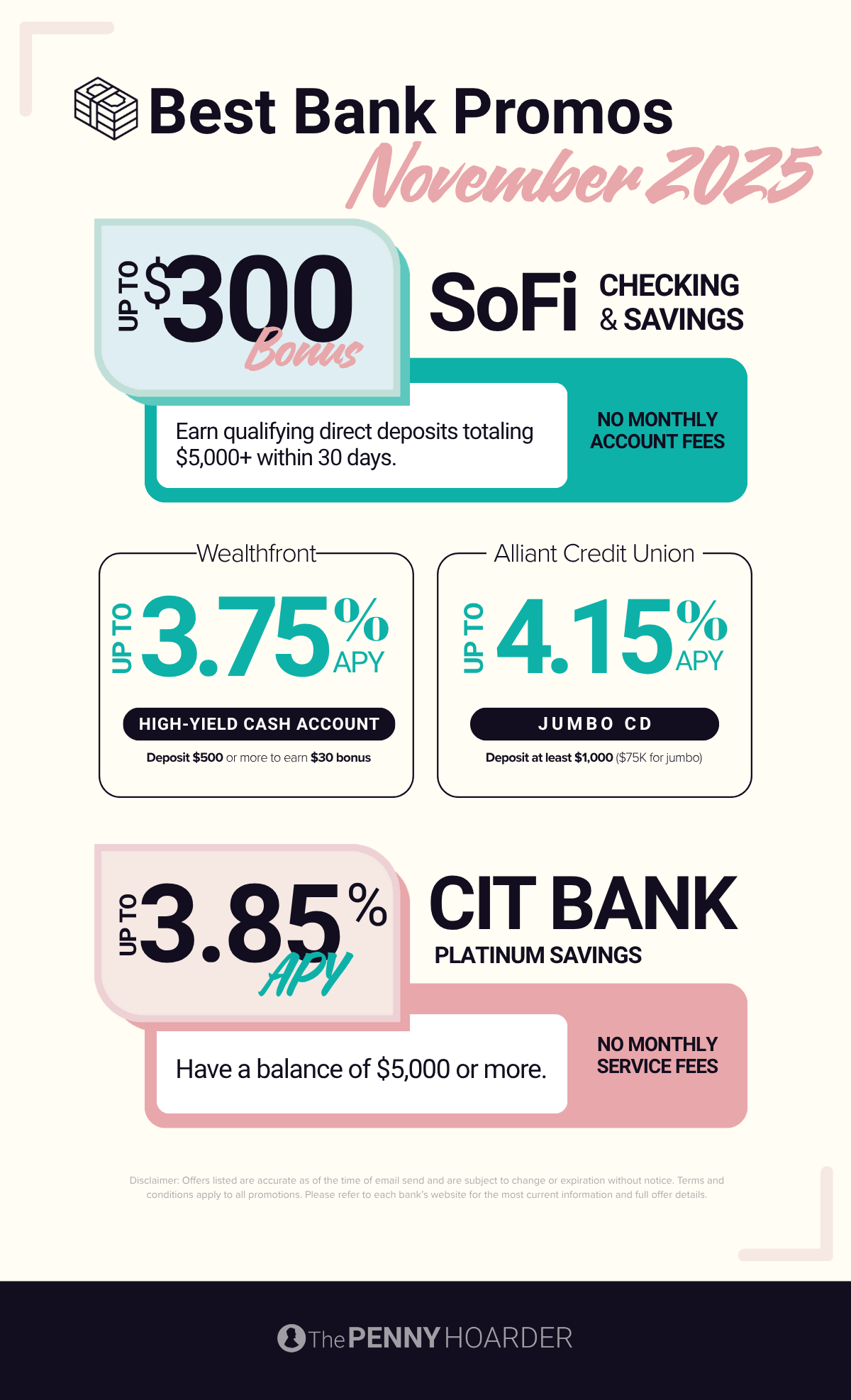 Best bank promos for November