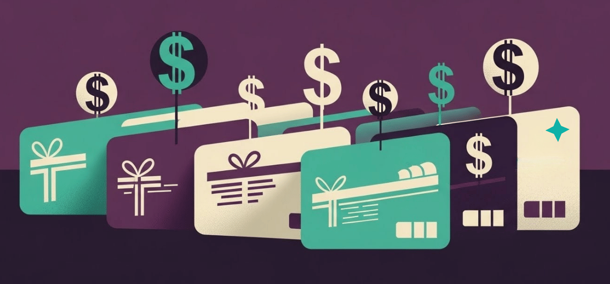 A bunch of gift cards