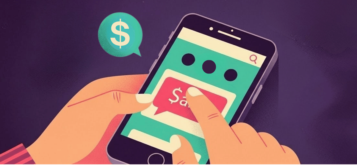 An image of a person shopping on their mobile phone