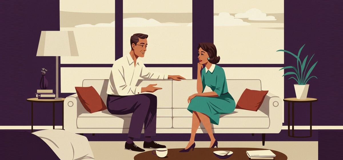 a married couple discussing finances