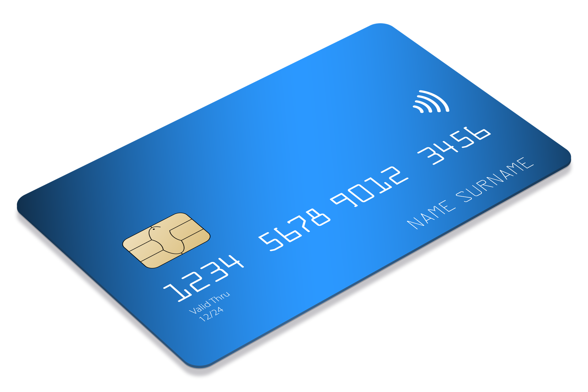 a blue credit card