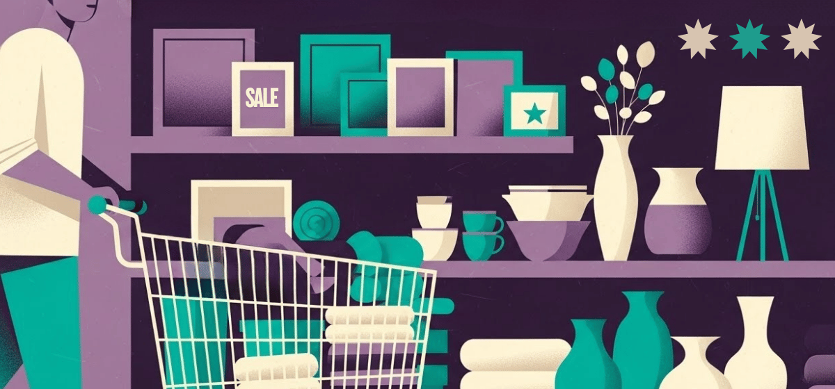 Shopping a discounted items area in a store