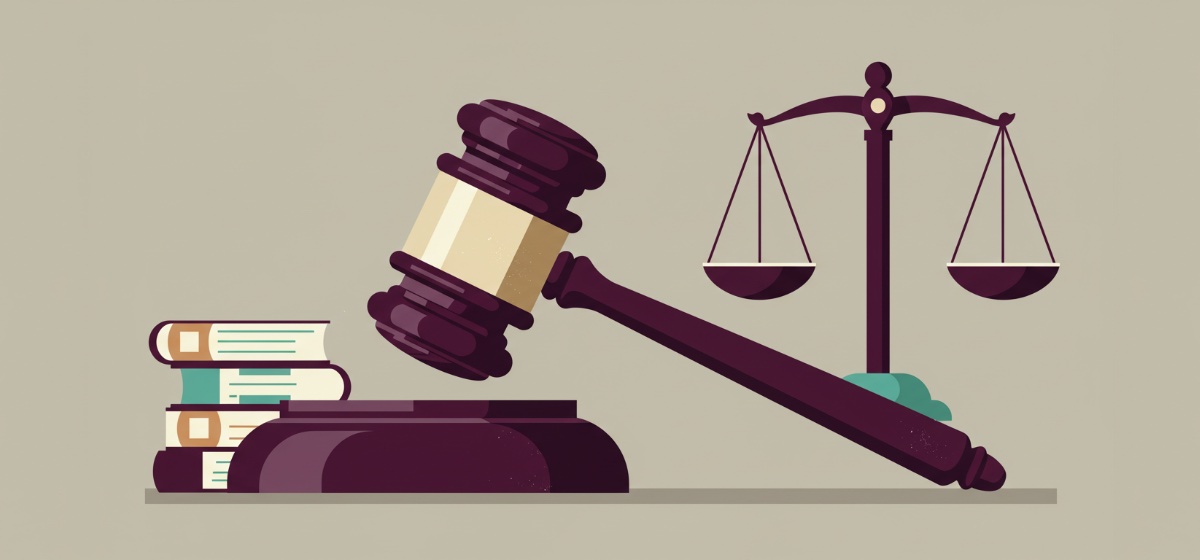a gavel next to a stack of law books and the scales of justice