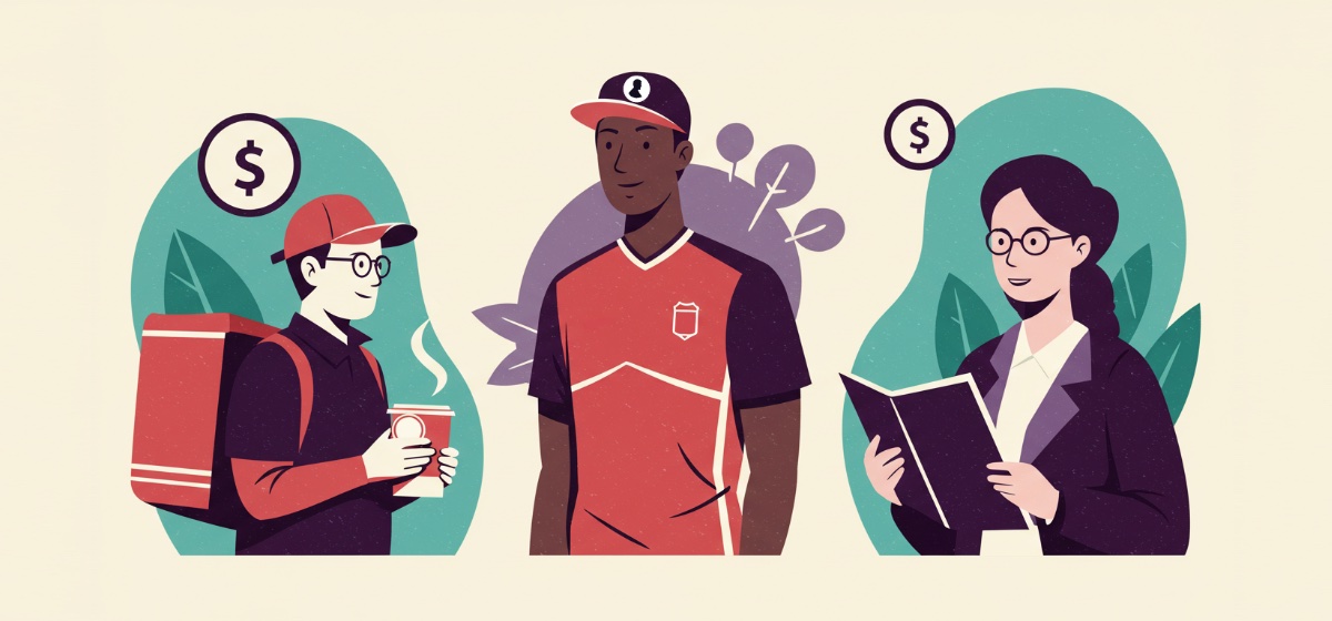 a trio of highly paid part-time workers