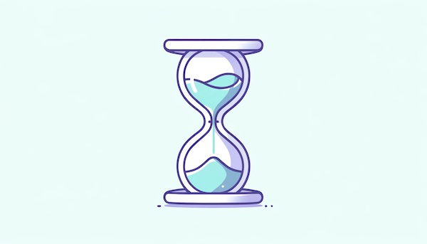 an hourglass halfway emptied 