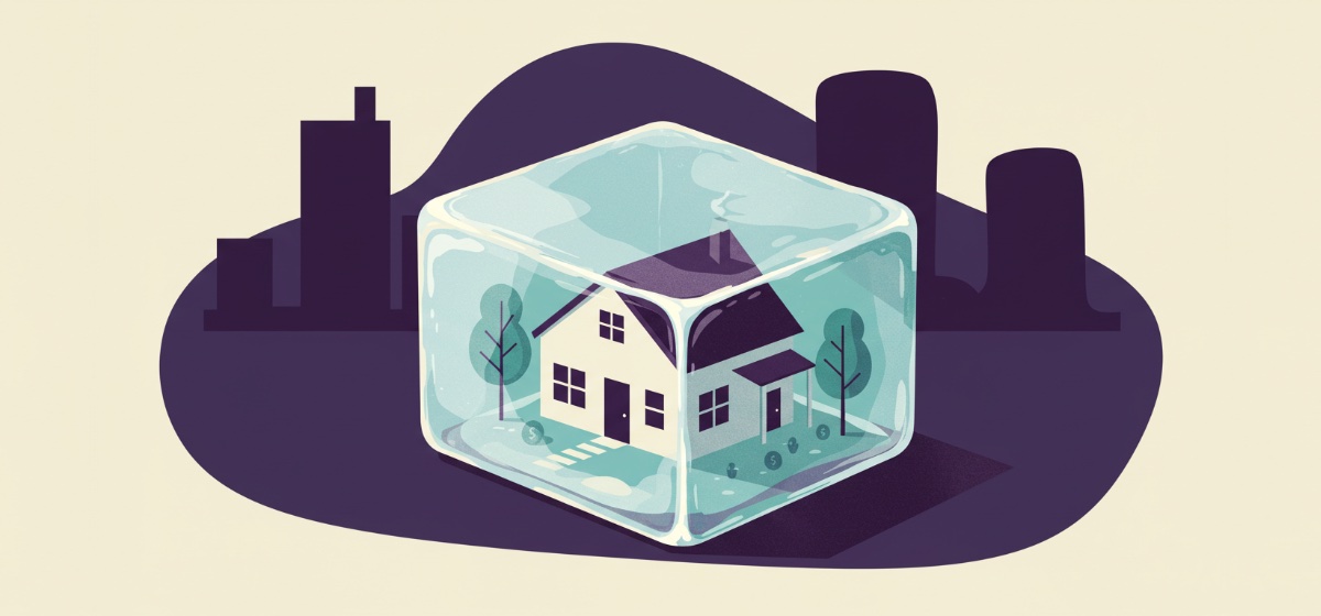 a house encased in ice