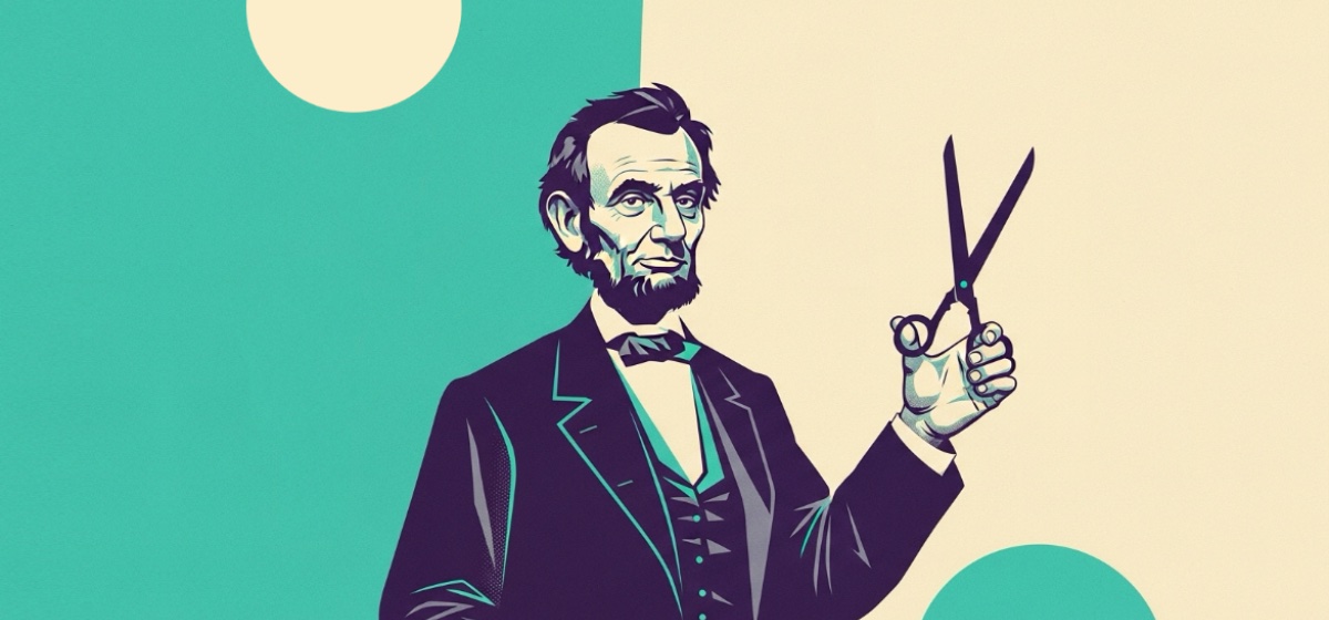 Lincoln with scissors