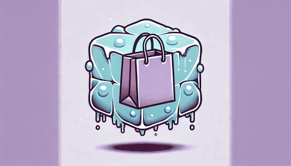 a frozen shopping bag 