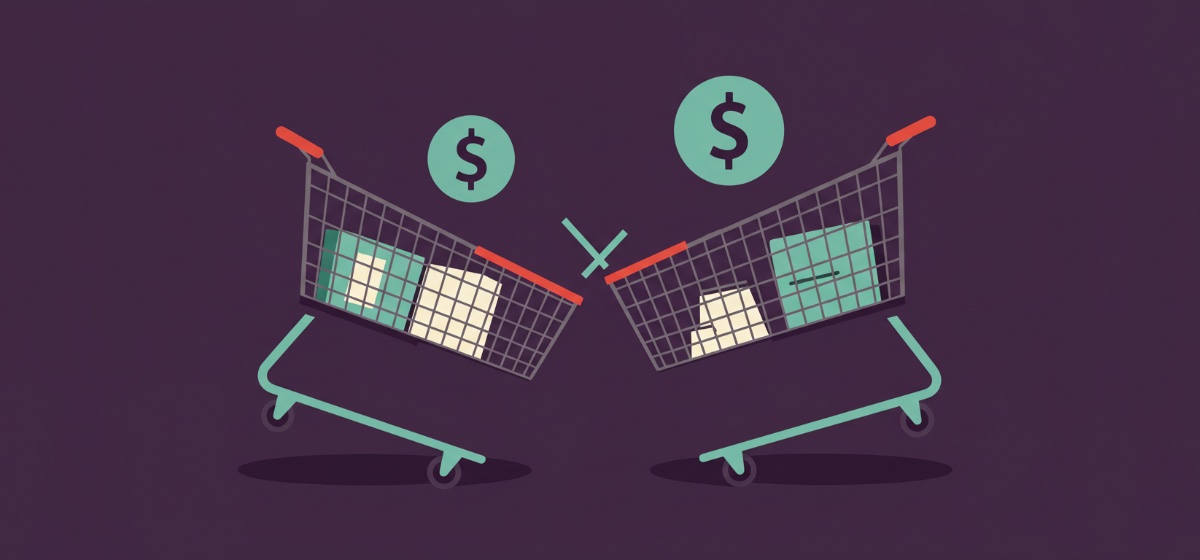 two shopping carts clashing