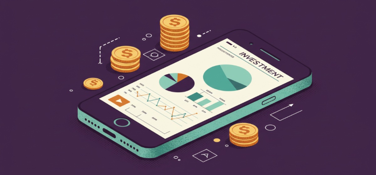 a smartphone displaying an investment app