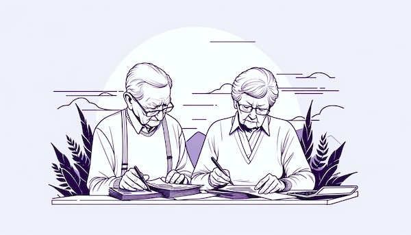 a retired couple working out Social Security rules
