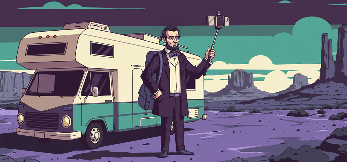 Abe Lincoln vlogging from his RV