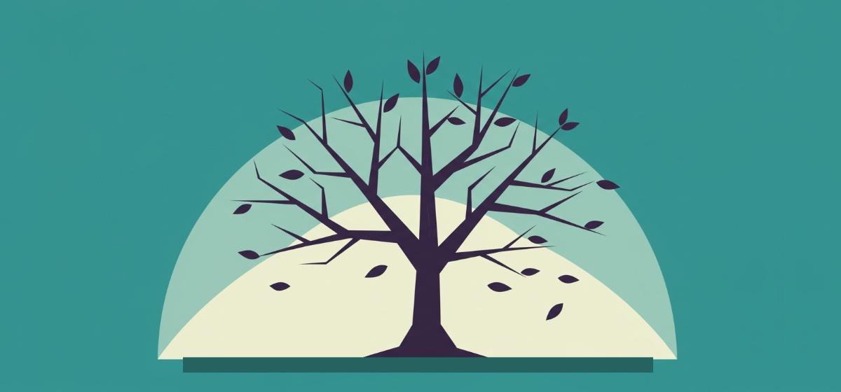 a withered money tree with no leaves