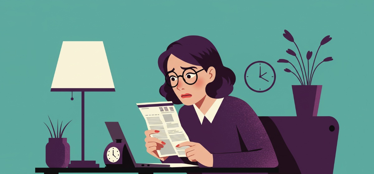 a woman frazzled by her credit card bill