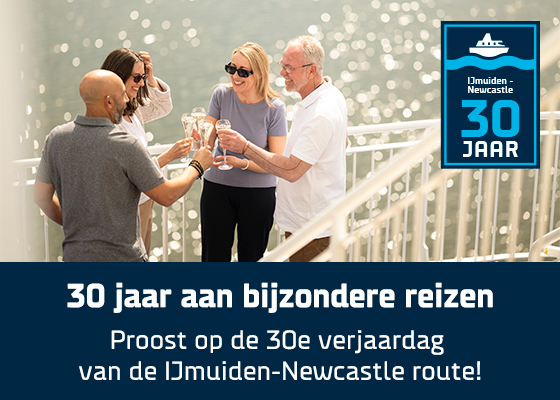Vier de 30e verjaardag van de IJmuiden-Newcastle route