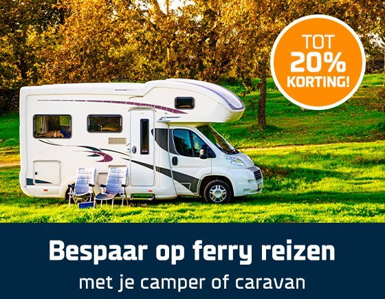 Korting op de ferry met campers & caravans 