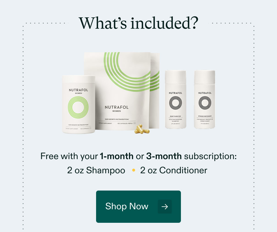 What’s included? Free with your 1-month or 3-month subscription: 2 oz Shampoo | 2 oz Conditioner. Shop Now.