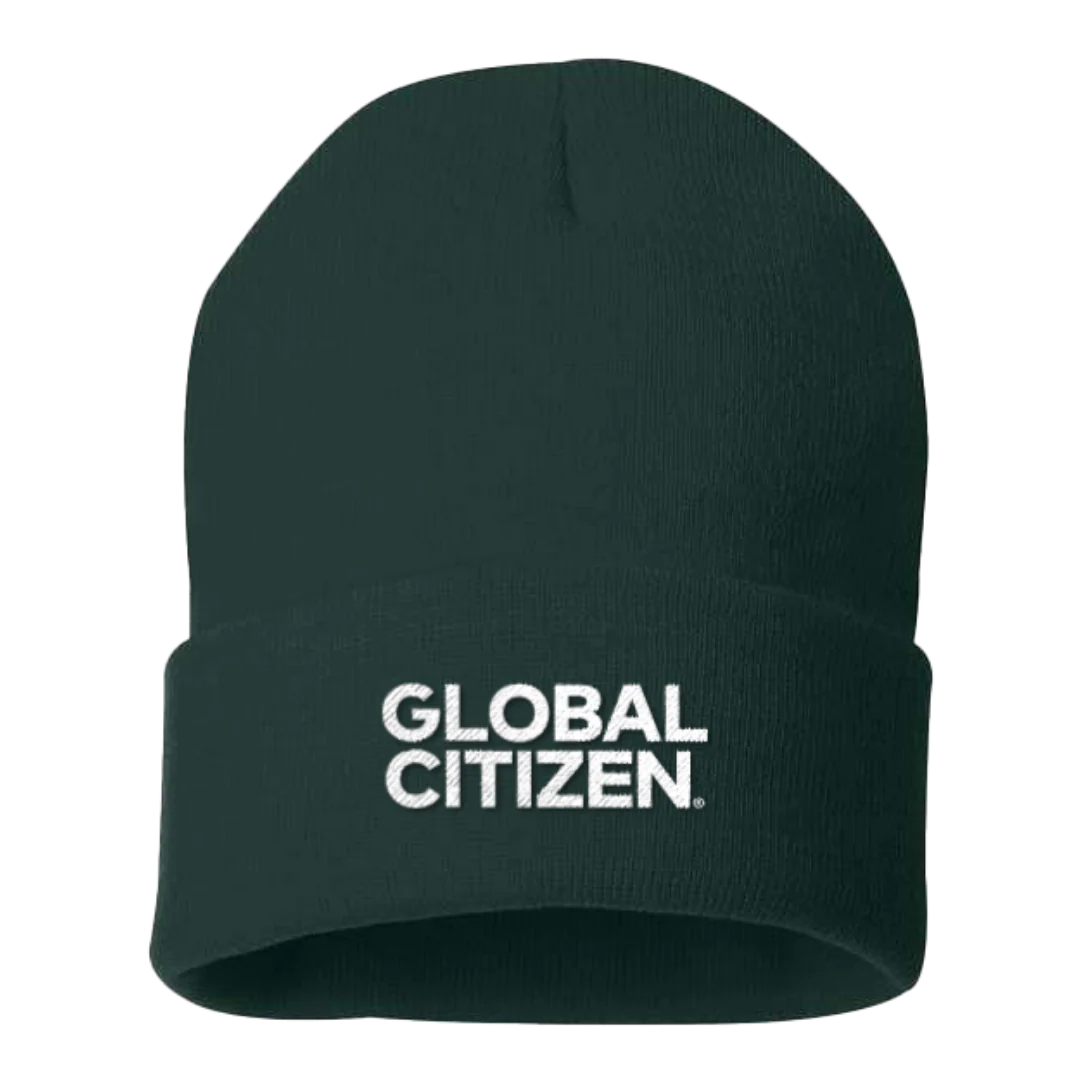 Global Citizen Embroidered Knit Beanie