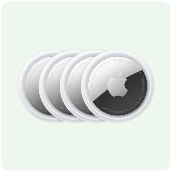 Apple AirTag 4 Pack. Keep Track of and find Your Keys, Wallet, Luggage, Backpack, and More. Simple one-tap Set up with iPhone or iPad