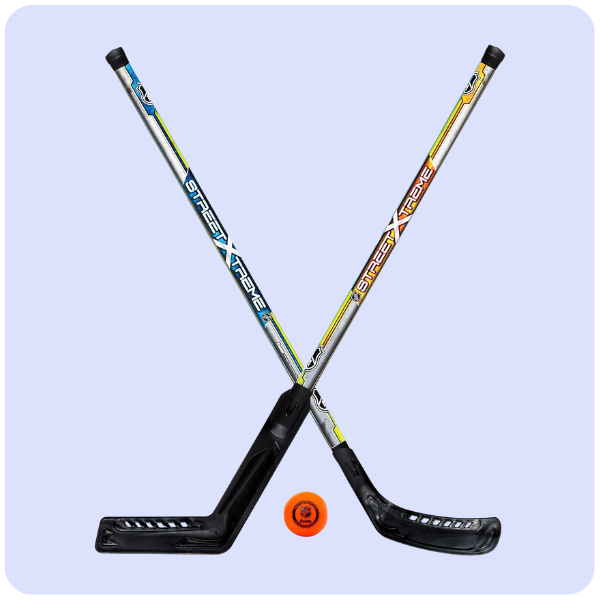 Franklin Sports NHL Kids Street Hockey Stick Set - Includes (2) Youth Street Hockey Sticks + (1) Outdoor Roller Hockey Ball - Perfect Hockey Starter Set for Kids