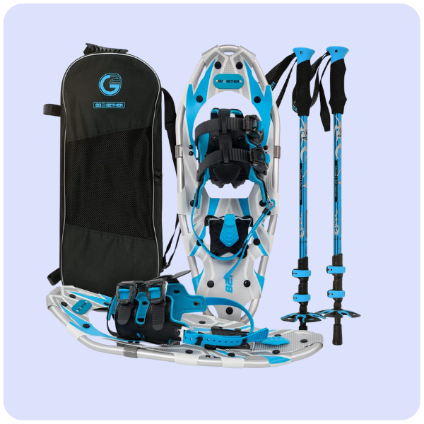 G2 21/25/30/36 Inches Light Weight Snowshoes with Toe Box, EVA Padded Ratchet Binding, Heel Lift, Flexible Pivot Bar, Durable Back Strap, Trekking Poles, Carrying Bag, Snow Baskets(6 colors available)