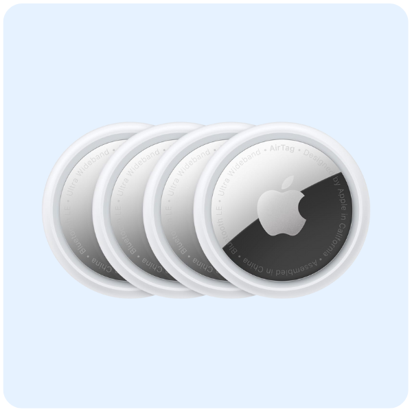 Apple AirTag 4 Pack. Keep Track of and find Your Keys, Wallet, Luggage, Backpack, and More. Simple one-tap Set up with iPhone or iPad