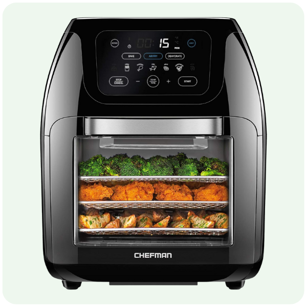 CHEFMAN Multifunctional Digital Air Fryer+ Rotisserie, Dehydrator, Convection Oven, 17 Touch Screen Presets Fry, Roast, Dehydrate, Bake, XL 10L Family Size,...