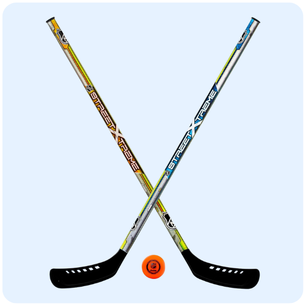 Franklin Sports NHL Kids Street Hockey Stick Set - Includes (2) Youth Street Hockey Sticks + (1) Outdoor Roller Hockey Ball - Perfect Hockey Starter Set for...