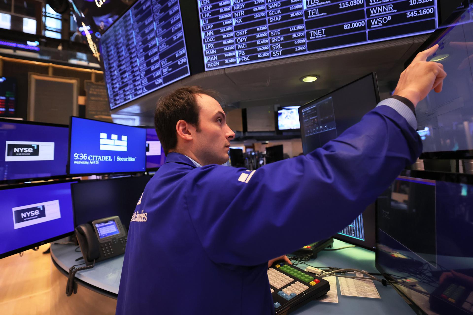 A trader at a stock exchange