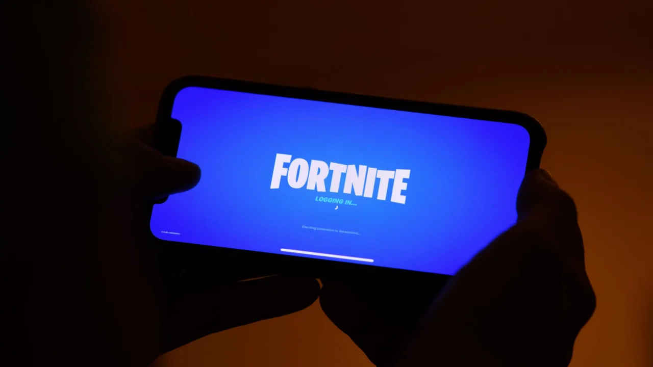 Fortnite on a smartphone