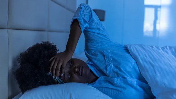 Woman having trouble sleeping 