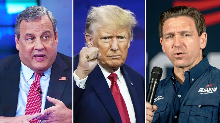 Chris Christie, Donald Trump, and Ron DeSantis