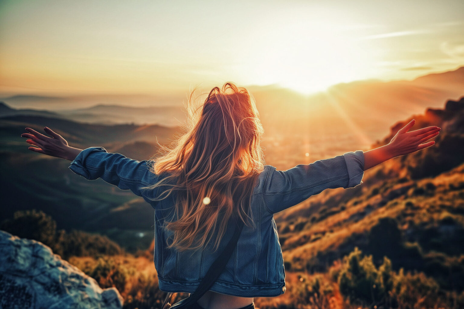 Someone standing on a mountain 