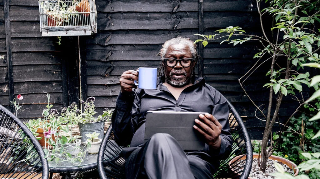 Someone surffing on a tablet