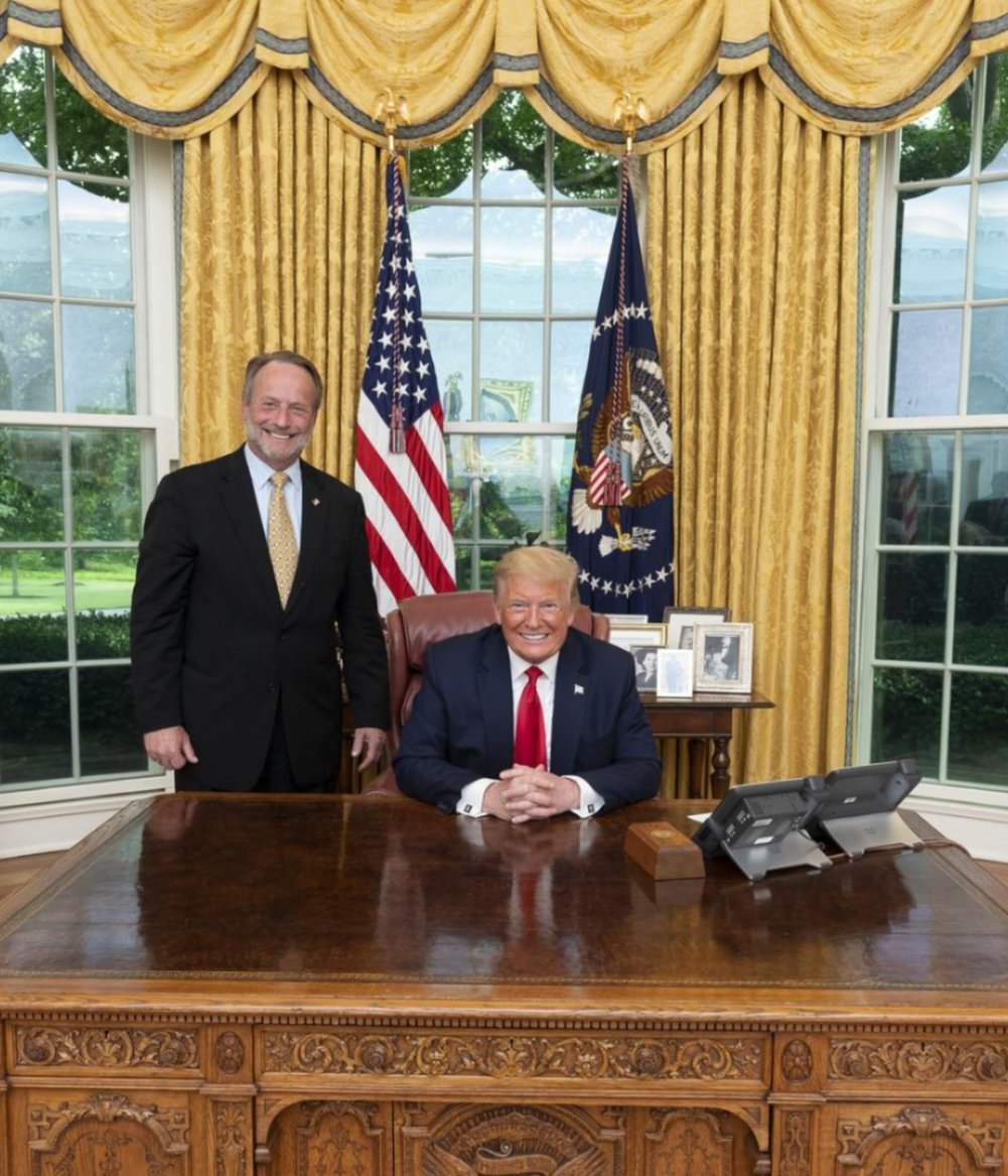 President Trump and Bob Carlstrom, President, AMAC Action