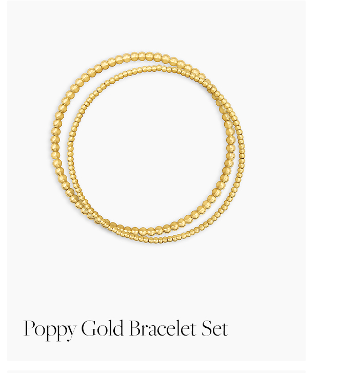 Poppy gold bracelet set