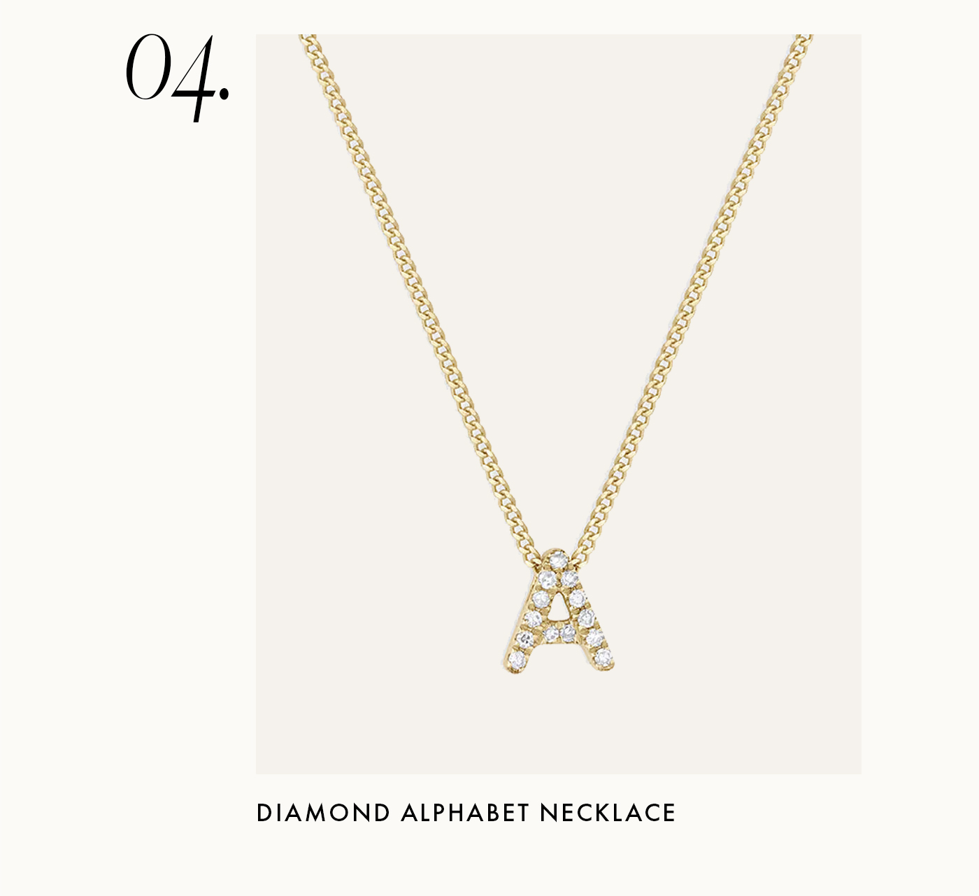 Diamond Alphabet Necklace