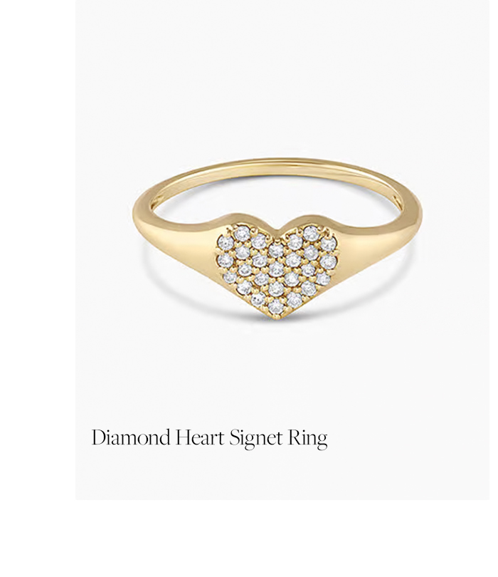 Diamond Heart Signet Ring