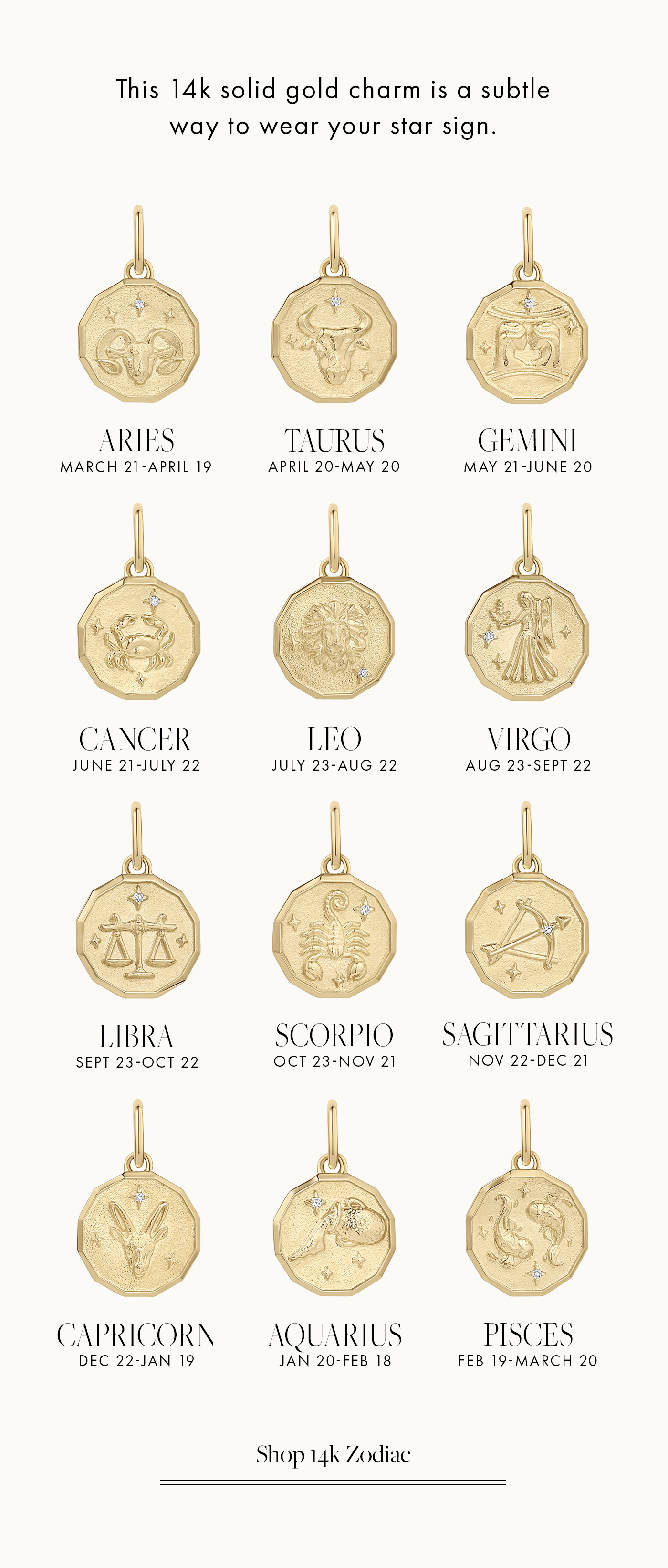 Shop 14k Zodiac Coin