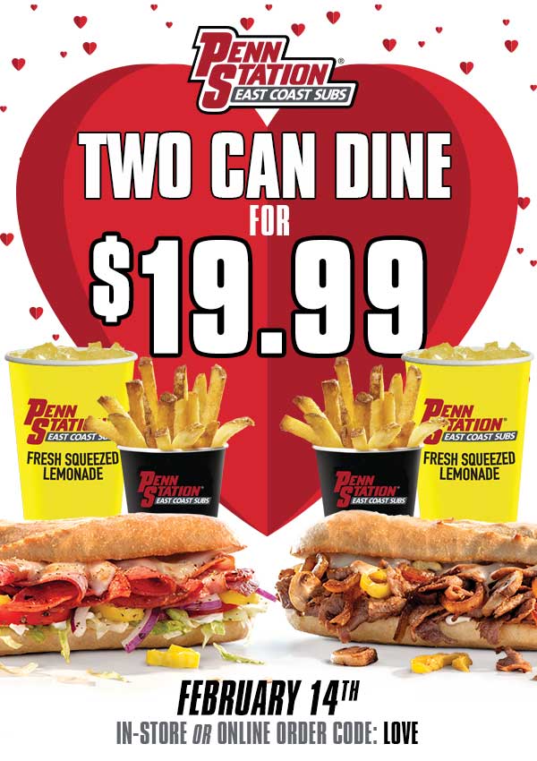 ️ Dine with your special someone for only 19.99 Penn Station