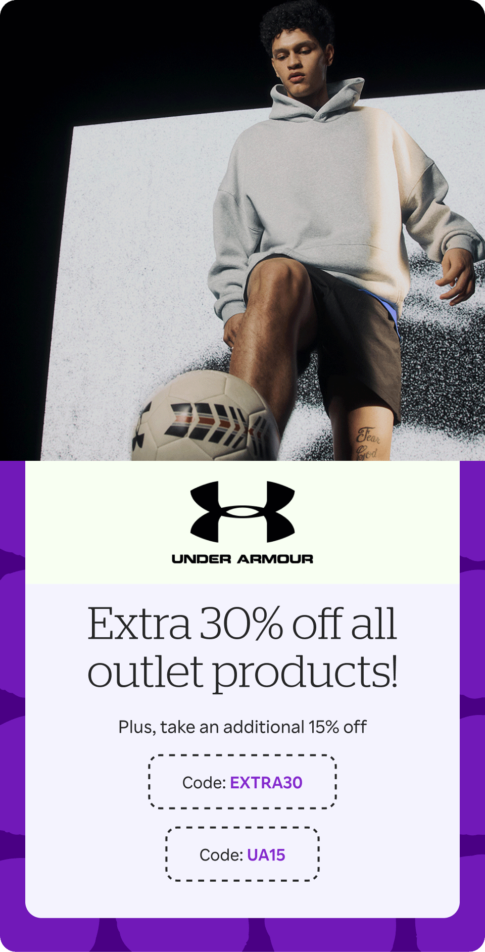 Under Armour - Extra 30% off all outlet products + 14% Cash Back