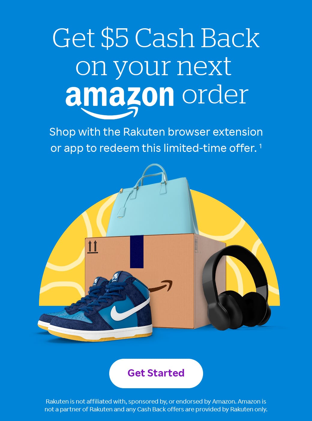 Get $5 Cash Back on your next Amazon order Shop with Rakuten browser extension or app to redeem this limited-time offer.