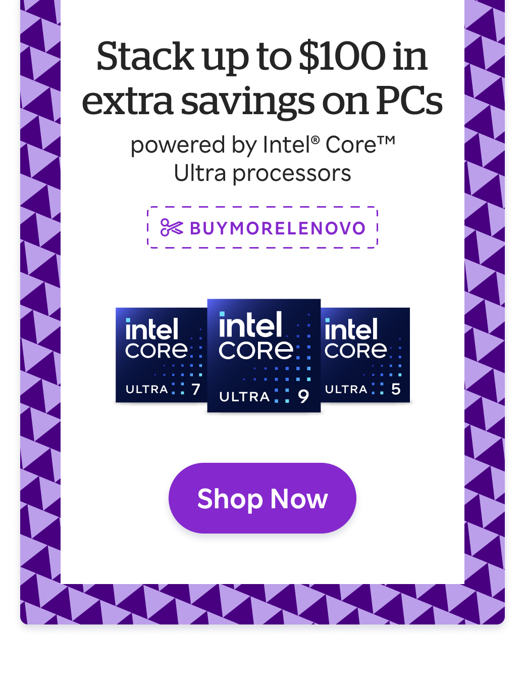 Lenovo: 10% Cash Back + Stack up to $100 extra savings